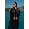 UZUN TAŞLI ZARİF TESETTÜR ABAYA-LACİVERT