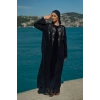 UZUN TAŞLI ZARİF TESETTÜR ABAYA-LACİVERT