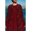 TAŞLI UZUN TESETTÜR ZARİF ABAYA-BORDO
