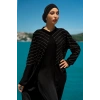 TAŞLI UZUN TESETTÜR ZARİF ABAYA-SİYAH