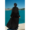 TAŞLI UZUN TESETTÜR ZARİF ABAYA-SİYAH