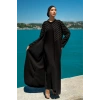 TAŞLI UZUN TESETTÜR ZARİF ABAYA-SİYAH