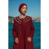 TAŞLI UZUN TESETTÜR ZARİF ABAYA-BORDO