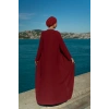 TAŞLI UZUN TESETTÜR ZARİF ABAYA-BORDO