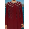 TAŞLI UZUN TESETTÜR ZARİF ABAYA-BORDO