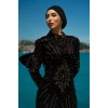TAŞLI UZUN TESETTÜR ZARİF ABİYE-SİYAH