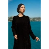 TAŞLI UZUN TESETTÜR ZARİF ABAYA - SİYAH