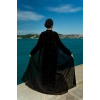 TAŞLI UZUN TESETTÜR ZARİF ABAYA - SİYAH