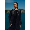 TAŞLI UZUN TESETTÜR ZARİF ABAYA - LACİVERT