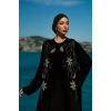 TAŞLI UZUN TESETTÜR ZARİF ABAYA-SİYAH