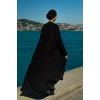 TAŞLI UZUN TESETTÜR ZARİF ABAYA-SİYAH