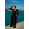 TAŞLI UZUN TESETTÜR ZARİF ABAYA-SİYAH