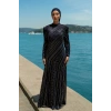 TAŞLI UZUN TESETTÜR ZARİF ABİYE-LACİVERT