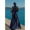 UZUN TAŞLI ZARİF TESETTÜR ABİYE-LACİVERT