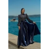UZUN TAŞLI ZARİF TESETTÜR ABİYE-LACİVERT