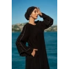UZUN TAŞLI ZARİF TESETTÜR ABAYA-SİYAH