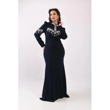 Şehzade Çiçeği Abiye - Lacivert