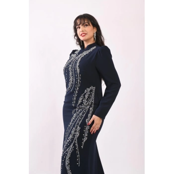 Peri Tozu Abiye - Lacivert