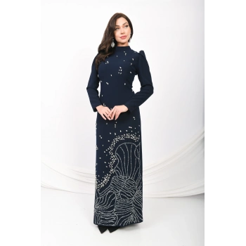 Asil Duruş Krep Abiye - Lacivert