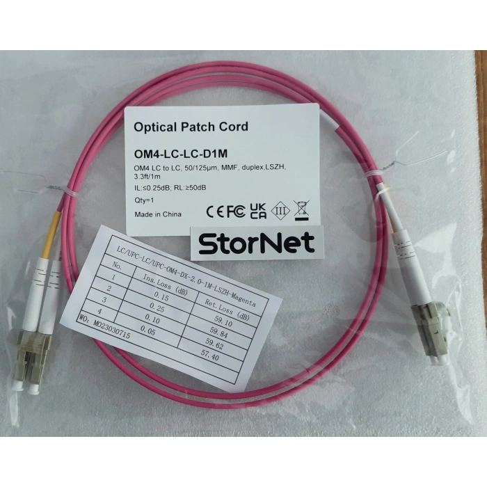 1 Metre OM4 Patch Kablo LC to LC 10G/25G/40G/100G