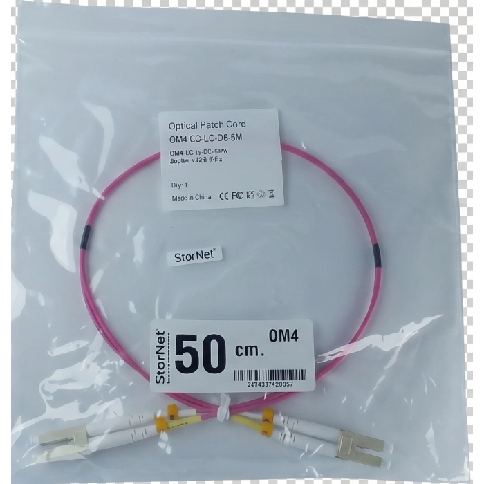 50 cm OM4 Fiber Patch Kablo LC-LC | 10GbE 25GbE 40GbE 100GbE LSZH | LinkREAL