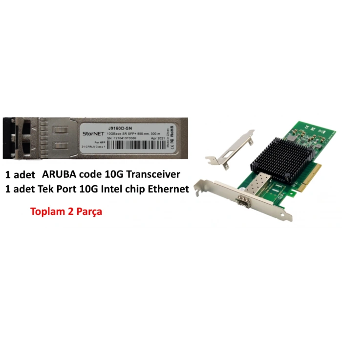 Bundle-X520-DA1 Tek Port Ethernet + 1 adet Aruba code Transceiver