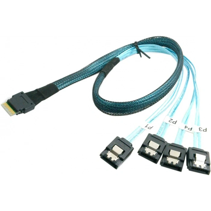 SFF‑8654 (x4) to 4 adet Sata kablo 50cm