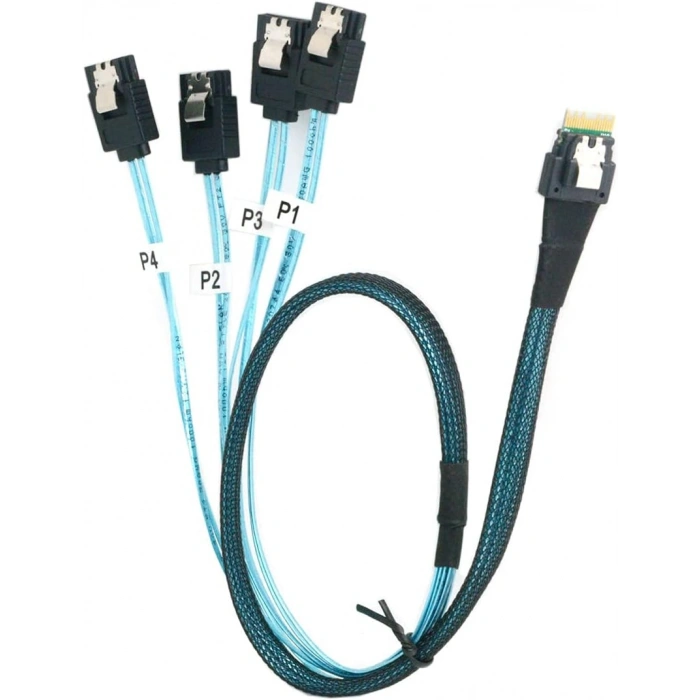 SFF‑8654 (x4) to 4 adet Sata kablo 50cm