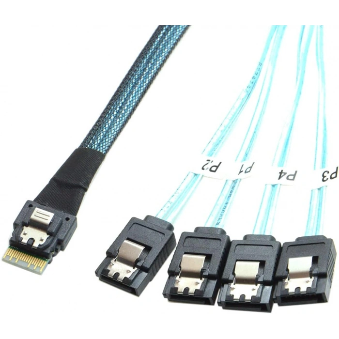 SFF‑8654 (x4) to 4 adet Sata kablo 50cm
