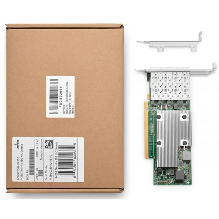 Broadcom BCM957504-P425G Ethernet 25G 4 port SFP28, PCIe 4.0 x16
