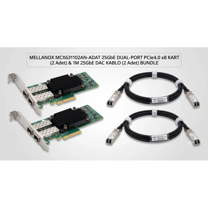 Bundle Mellanox ConnectX-6 Dual Port + 2 adet 25G DAC Kablo 1 Metre