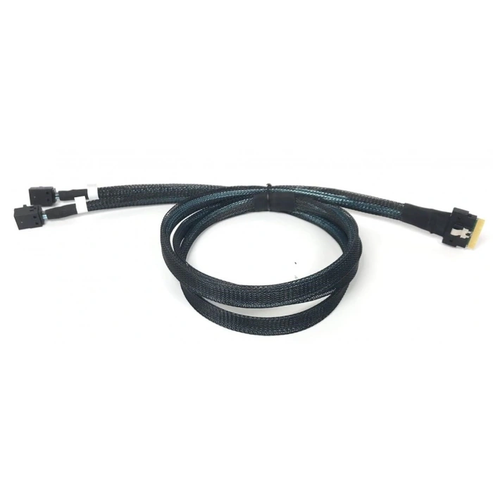 SlimSAS 8i SFF-8654 to 2x Mini-SAS HD SFF-8643 Tri-Mode Kablo | 80 cm