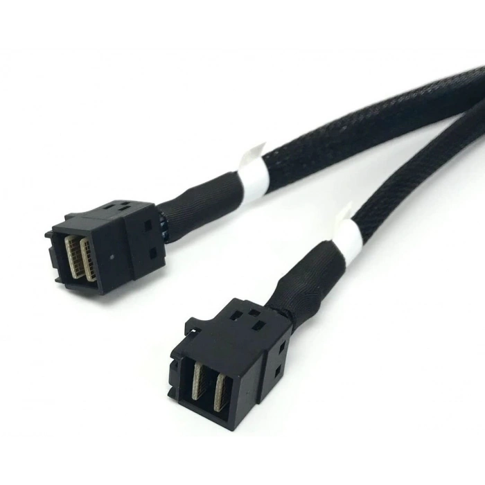 SlimSAS 8i SFF-8654 to 2x Mini-SAS HD SFF-8643 Tri-Mode Kablo | 80 cm