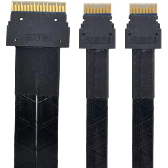 Ultraport Slimline SAS 4.0 SFF-8654 8i 74pin Dual SFF-8654 4i 38Pin Kablo 40cm