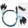SFF-8654 to 4x SATA Kablo 50cm 12Gb/s SlimSAS 8i | LinkREAL