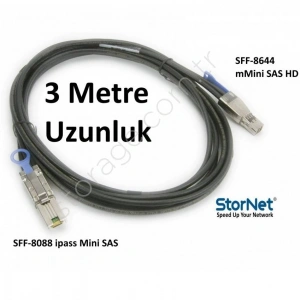3 Metre Mini-SAS HD (SFF-8644) - Mini-SAS (SFF-8088)