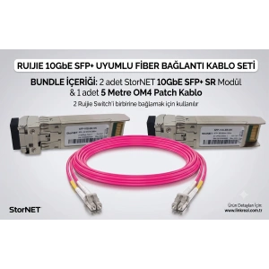 Bundle Ruijie Uyumlu 5m 10GbE Fiber Kablo Seti LinkREAL