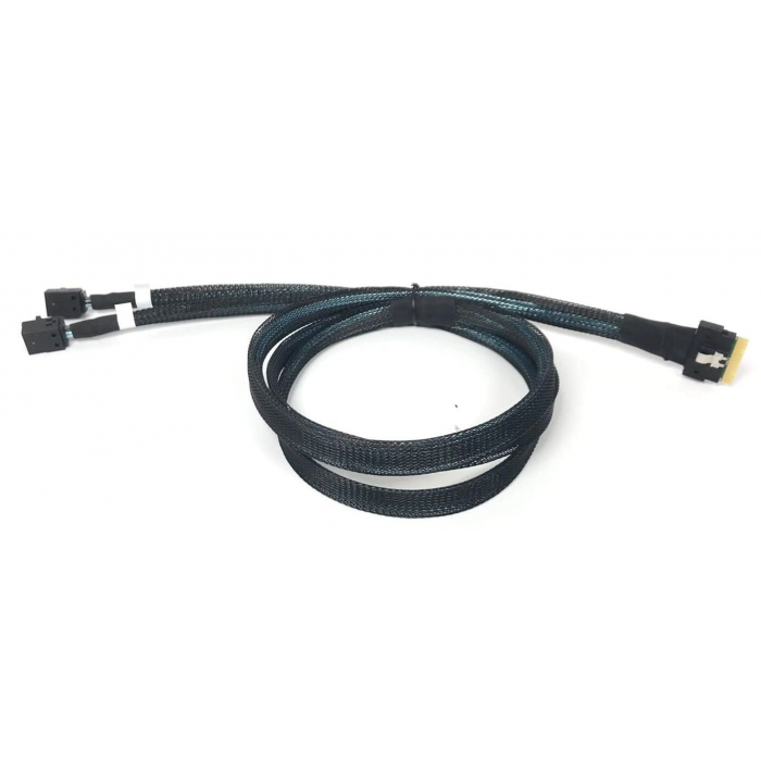 SlimSAS 8i SFF-8654 to 2x Mini-SAS HD SFF-8643 Tri-Mode Kablo | 80 cm