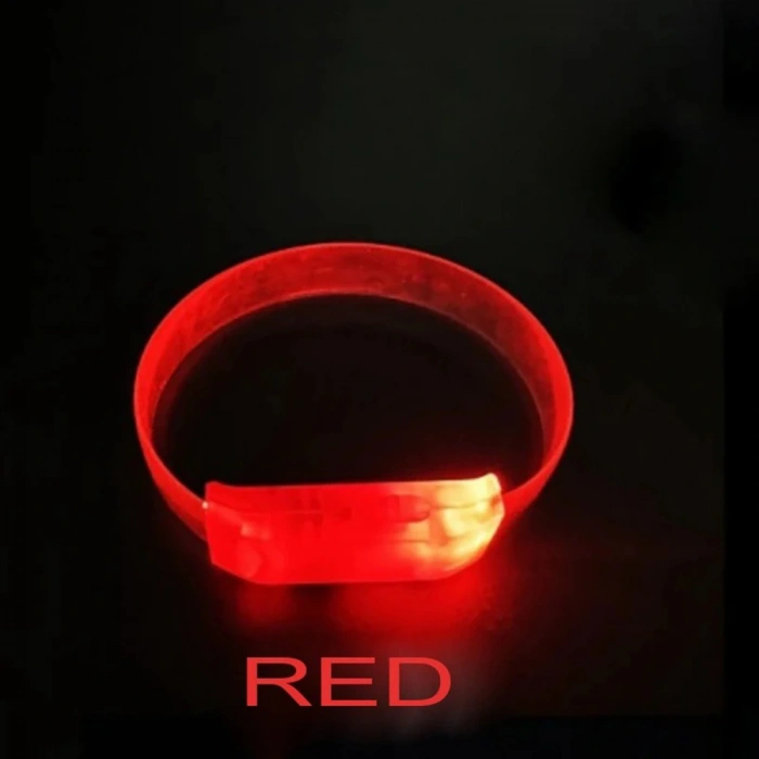 3 Modlu Pilli Led Işıklı Esnek Parti Bilekliği Kırmızı