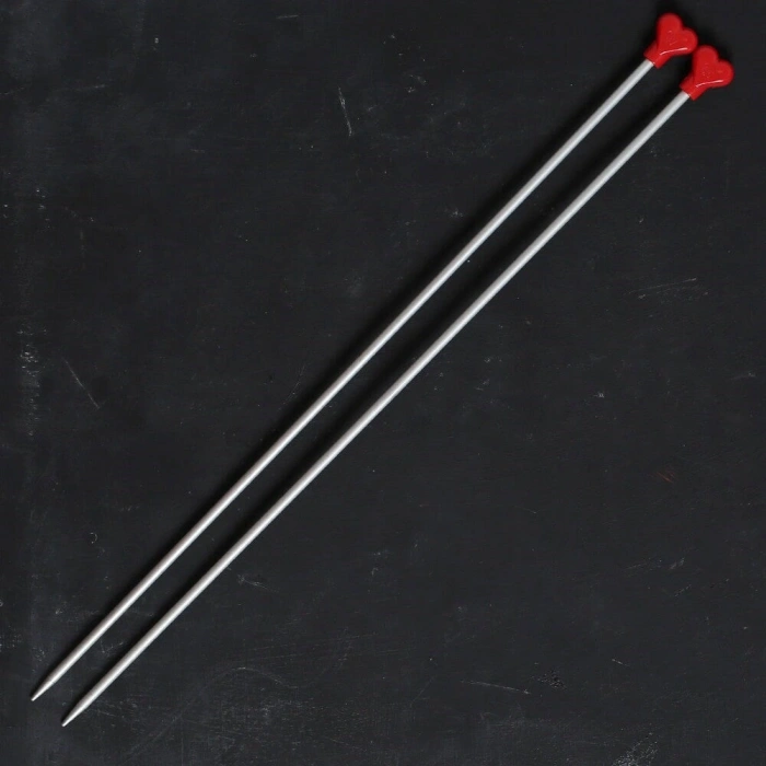 Addı Kalpli 4,5mm 40cm Klasik Alüminyum Örgü Şişi