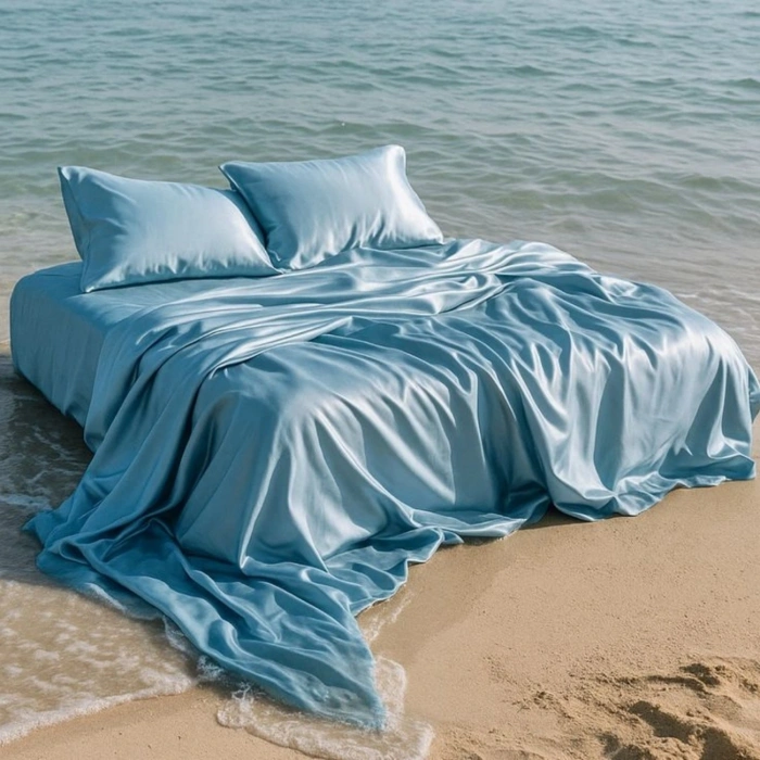 Antibakteriyel Terletmeyen İpek Saten Yastık Kılıfı 2li 50x70 Mavi