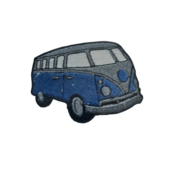 Aplike Ütü İle Yapışan Otobüs Mavi - Gri Arma 4x2 Cm