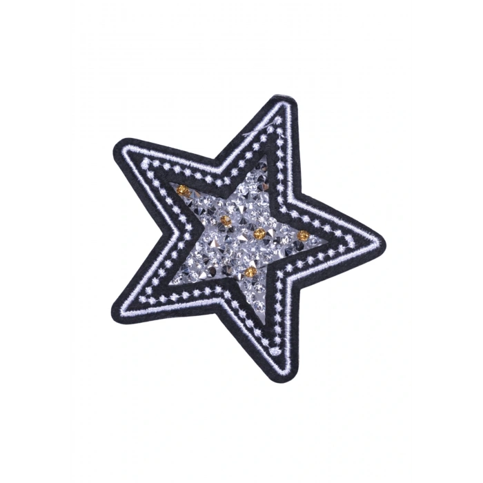 Aplike Ütü İle Yapışan Taşlı Yıldız Arma 5 Cm