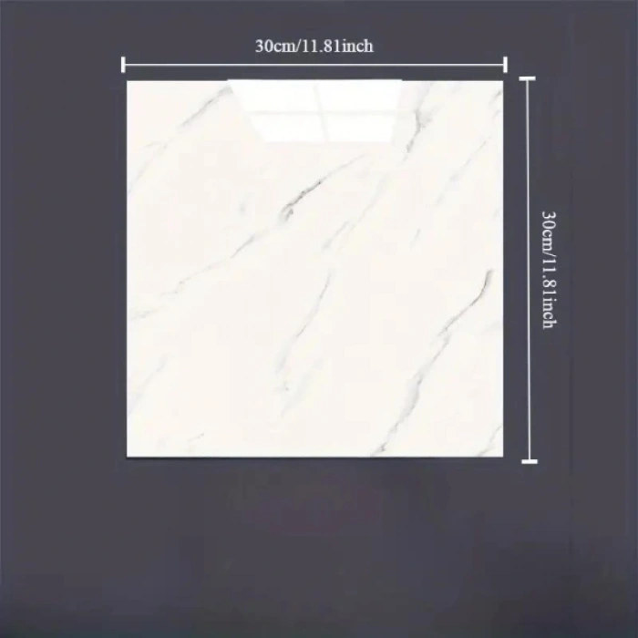 Beyaz Mermer Desenli Alüminyum Plastik Duvar Sticker (30x30)