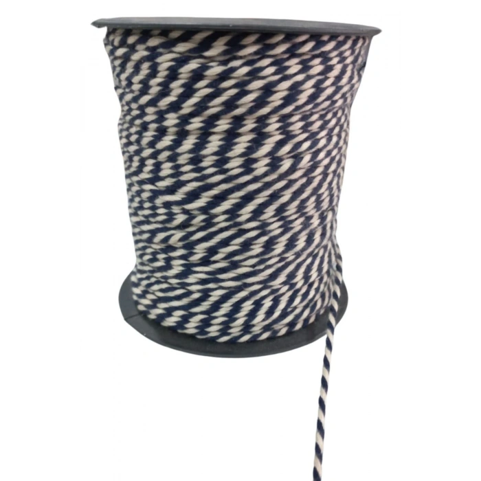 Bileklik İpi, Hediye Paketleme İpi, Şans, Bereket, Aşk, Şifa, Güç 10 Mm Pamuk  10 Metre Lacivert