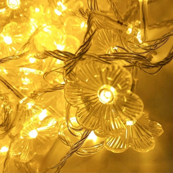 Çiçek Desenli 3.5 Metre Usb Led Işık – 20 Led’li Dekoratif Ortam Aydınlatması
