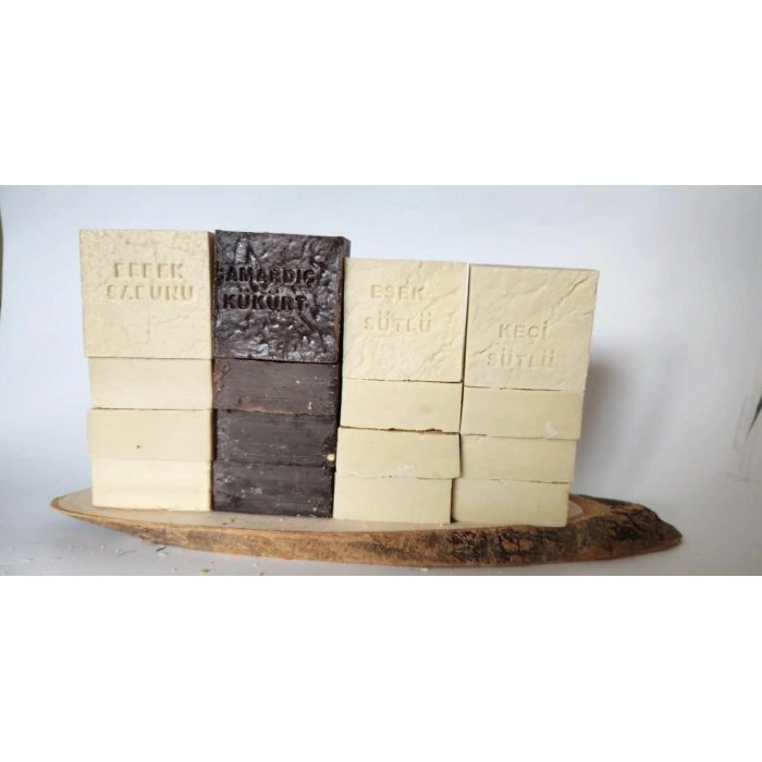 Doğal Üretim Sabunu Karışık (çam Ardıç Kükürt-bebek-eşek Sütlü-keçi Sütlü) 12li Set