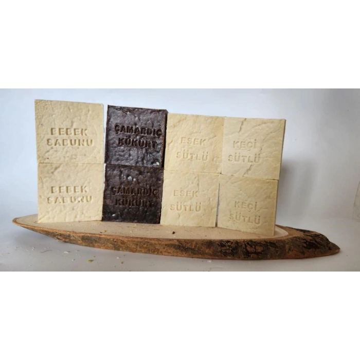 Doğal Üretim Sabunu Karışık (çam Ardıç Kükürt-bebek-eşek Sütlü-keçi Sütlü) 8li Set