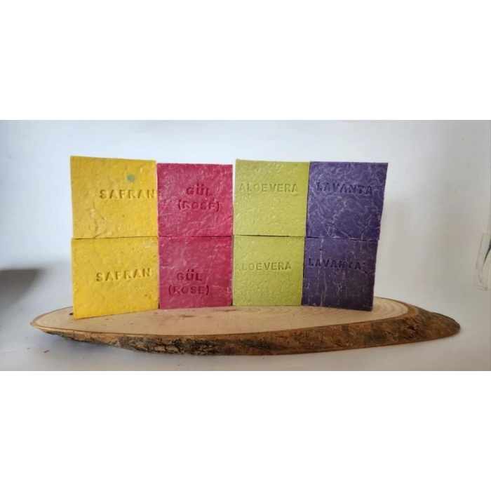 Doğal Üretim Sabunu Karışık (safran-gül-lavanta-aleovera) 8li Set