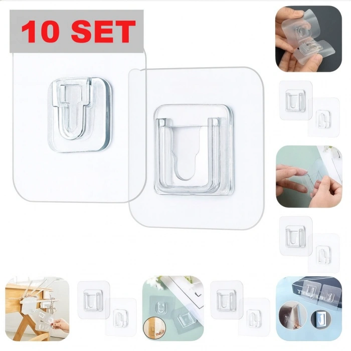 Geçmeli Klips Eşya Sabitleme Askısı 6lı Set